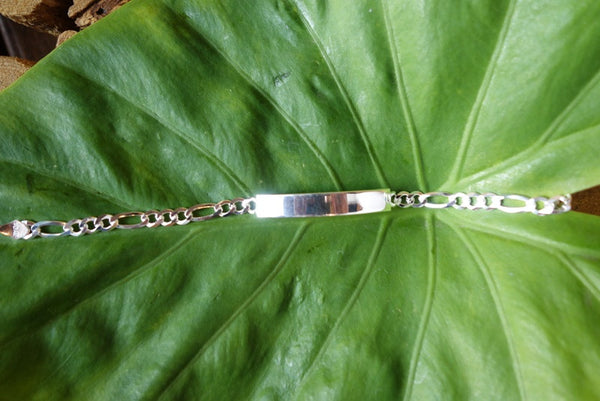 Handcrafted solid sterling .925 silver ID bracelet from Taxco, Mexico