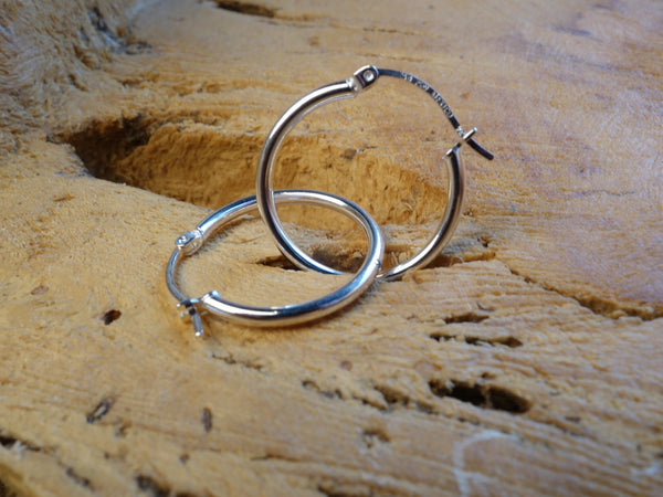 Handcrafted solid sterling .925 silver 20cm Solid Silver HOOP Earrings from Taxco, Mexico