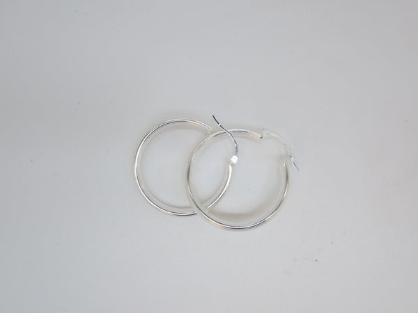 Handcrafted solid sterling .925 silver 32cm Solid Silver HOOP Earrings from Taxco, Mexico