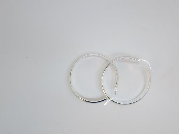 Handcrafted solid sterling .925 silver 40cm Solid Silver HOOP Earrings from Taxco, Mexico