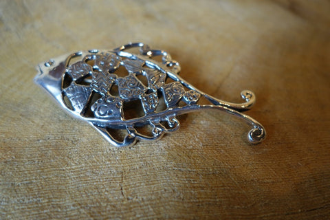 Handcrafted solid sterling .925 silver fish pendant from Taxco, Mexico