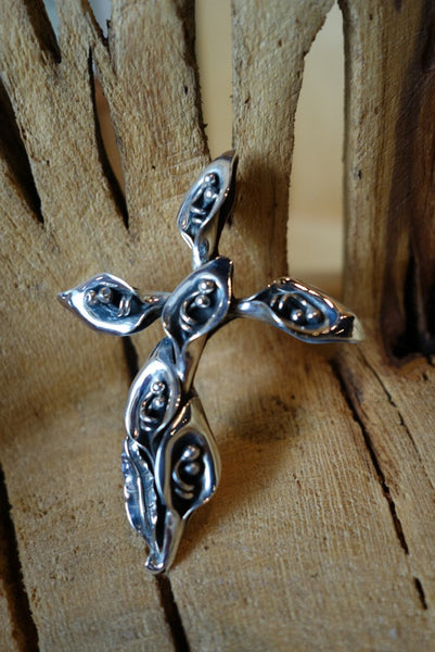 Handcrafted solid sterling .925 cross from Taxco, Mexico