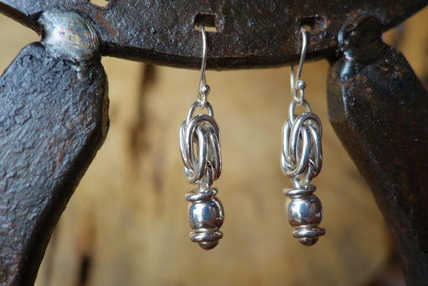 Handcrafted solid sterling .925 silver earrings from Taxco, Mexico