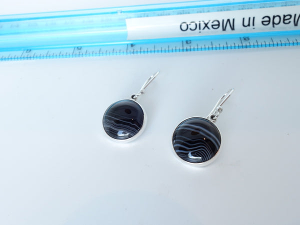 No Mas! Agate 925 Solid Silver Earrings