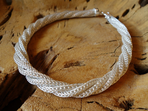 No Mas! Braided Rope chain polished silver 