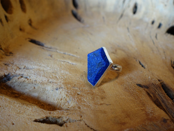No Mas! Size 7.5 Lapis 925 Solid Silver Ring