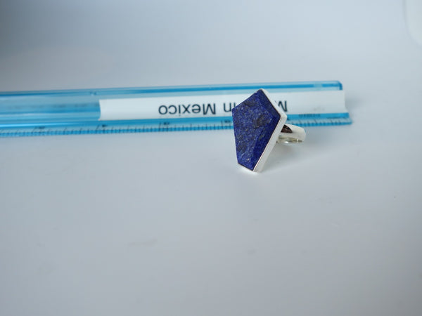 No Mas! Size 7.5 Lapis 925 Solid Silver Ring