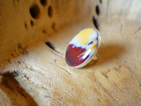 No Mas! Size 7 Oval Jasper Solid Silver Ring
