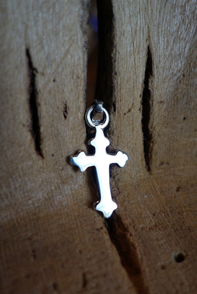 Handcrafted solid sterling .925 silver cross pendant from Taxco, Mexico